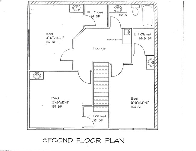 Floor plan upstairs - 2405 Stadium Pl