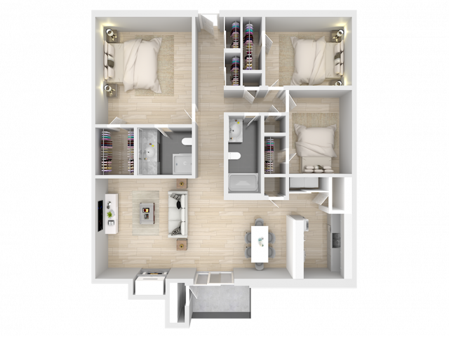 3 Bedroom 2 Bath Duplex - BNO-Bossa Nova