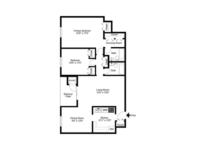 Two Bedroom - Fairway Park Apartments & Townhomes