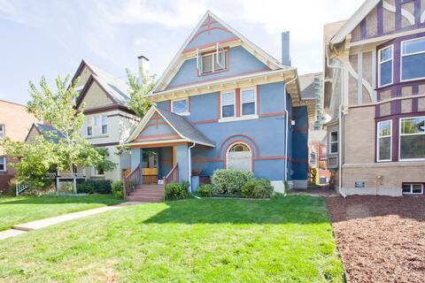 Well-maintained front entrance. Unit is top 2 floors. - 1156 N Logan St