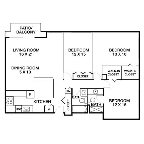 Floorplan - Yorktown Apartment Homes