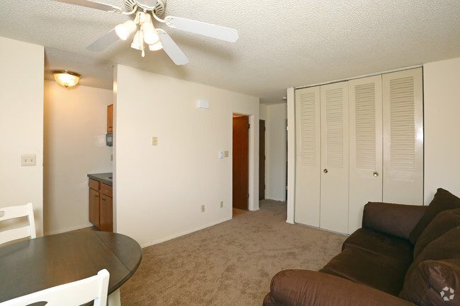 1BR, 1BA - Bungalow - Living Room - Village West Apartments