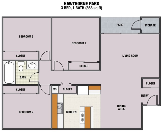 Hawthorne Park 3 Bed, 1 Bath - Sorgenfri and Hawthorne Park Apartments
