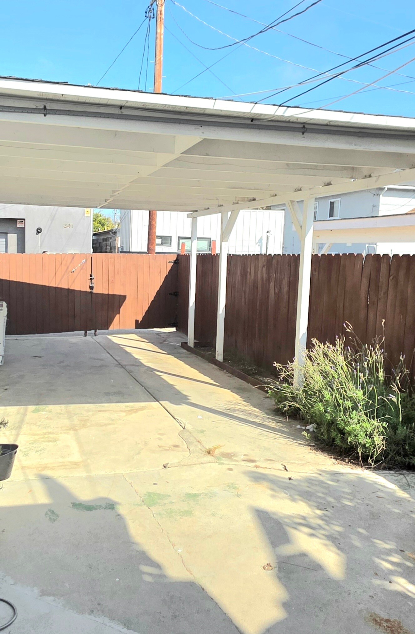 Enclosed private 2 car carport - 340 Rennie Ave