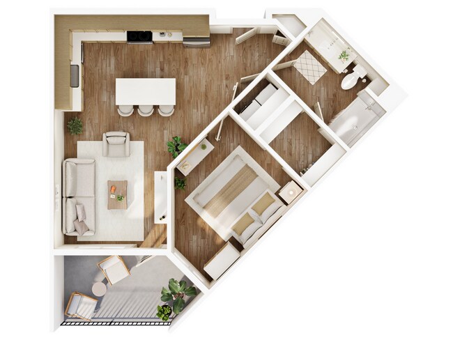 Current_Apartments_One Bed-B_Floorplan_Murray_UT - Current Apartments