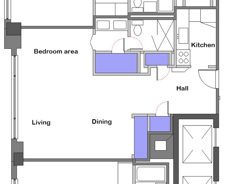 Floor Plan (closets/blue) - 4466 W Pine Blvd