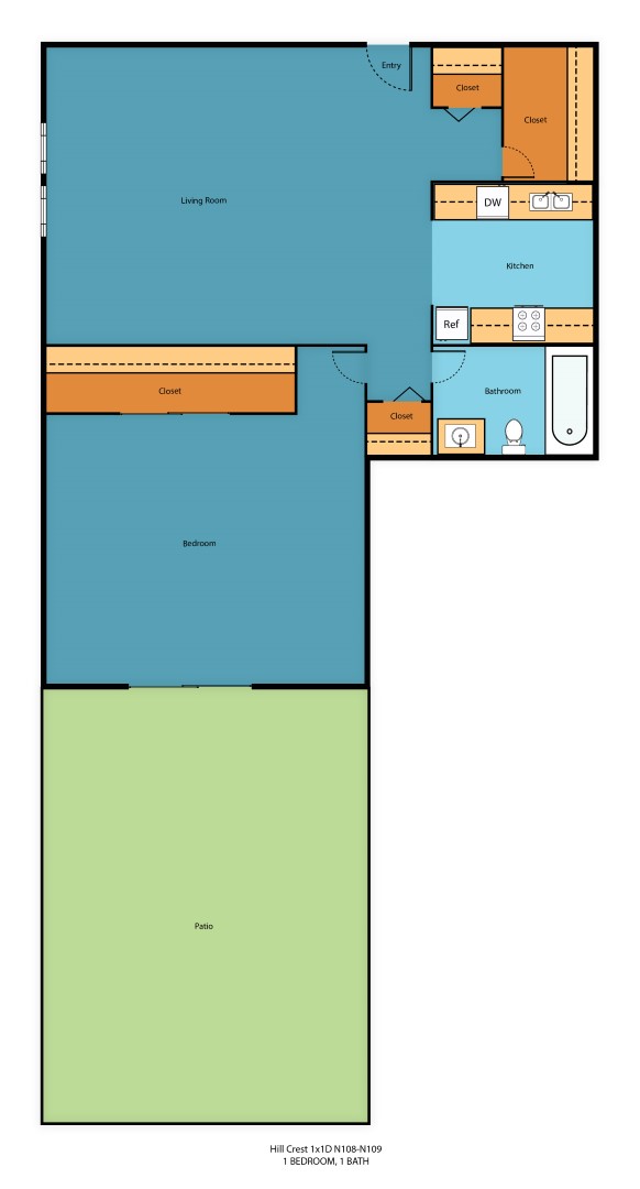 Floorplan - Hill Crest Apartment Homes