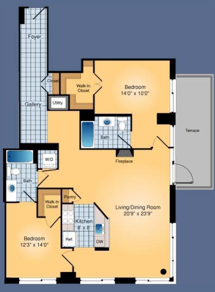 2BR/2BA - The Odyssey Condominiums