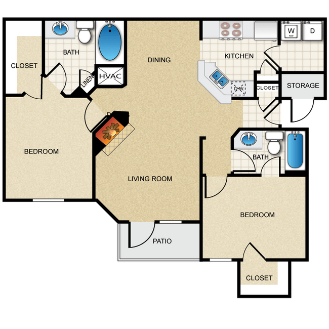 Floorplan - Wade Crossing Apartment Homes