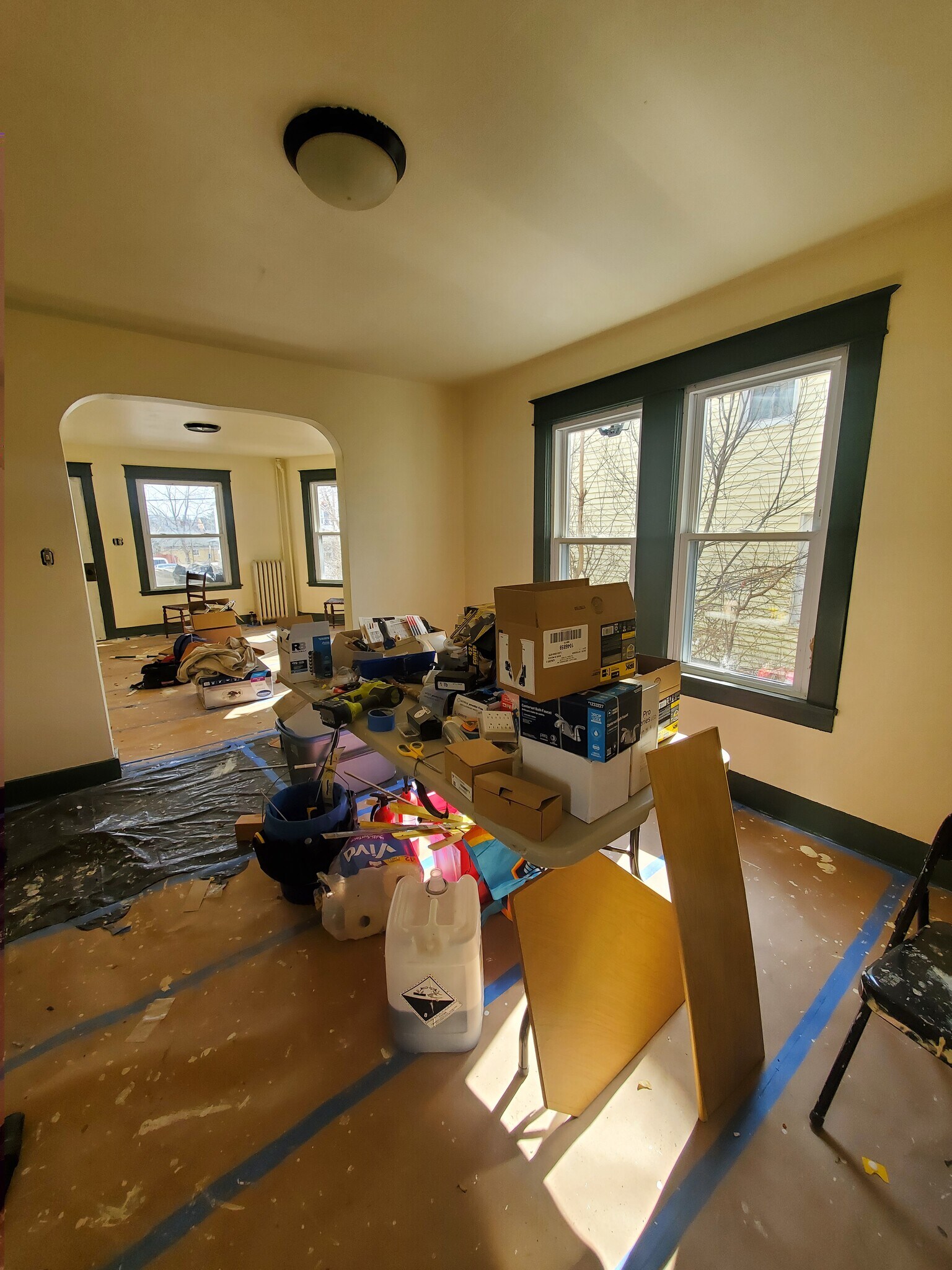 Look how spacious! Dining room, opening to living room. - 321 Odell Ave