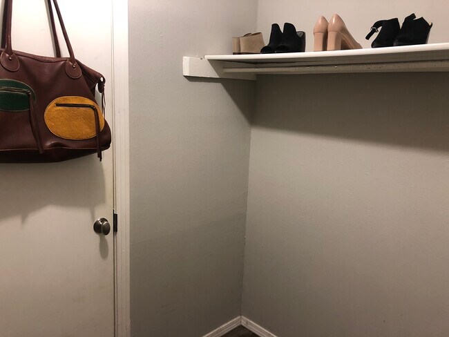 Wall opposite of door has room for clothing rack/storage - 2710 Douglas Ave