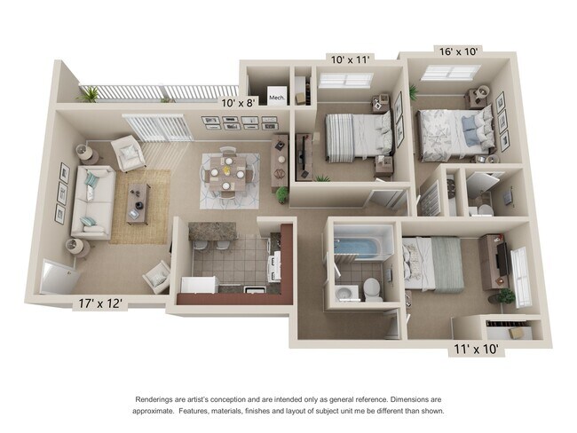 3 bedroom, 2 bath 1175 sqft - Harbour Manor