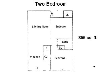 Park Terrace - Two Bedroom - Park Terrace & Tower Arms Apartments