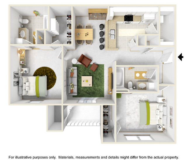 2 Bed Floor 3D Furnished - Highpoint at Pella