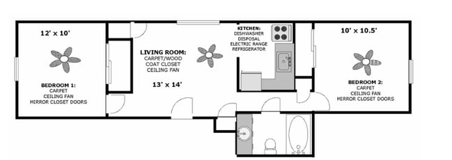 2BR/1BA - Louisiana Place Apartments