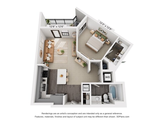 1-Bedroom 1-Bathroom | 808 sqft - The Whit