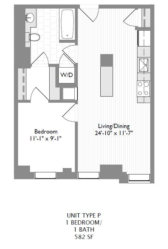 1-Bedroom 1-Bathroom | 581 sqft - ICON