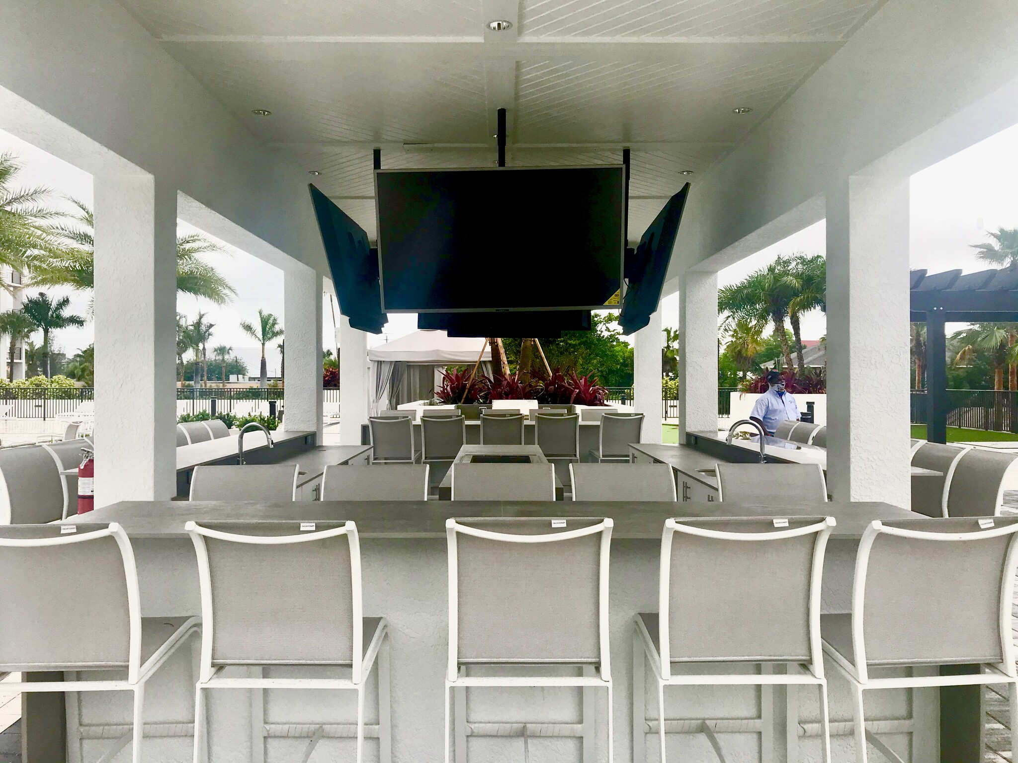 Poolside bar/kitchen/Tv's/music - 1111 Central Ave