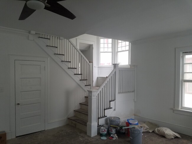 Restored XL Lvrm and orginal stair/Bay window - 4907 Atlantic Ave