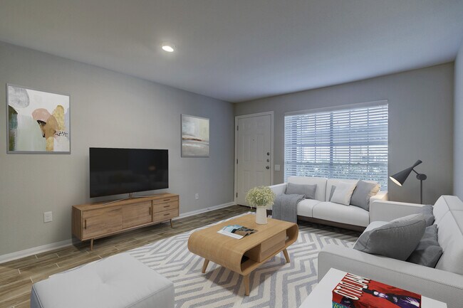 Spacious living room - looking out. - 1880 White Oak Dr. Apt 119