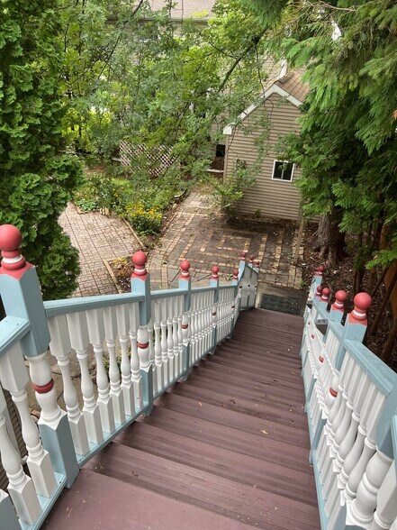back stairs to backyard sanctuary - 417 Nicolet Blvd