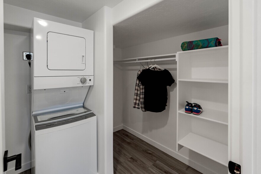 closet #2 in bedroom with wahser and dryer - 140 N 700 E