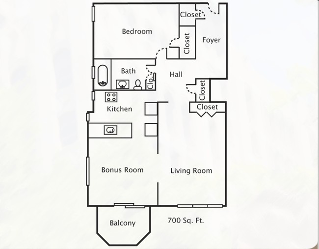 1BR/1BA - Hadley Hall Apartments