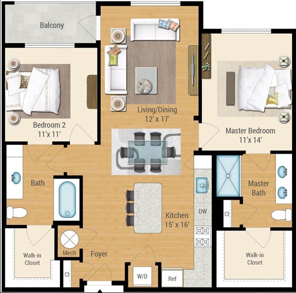 Floorplan - Aqua on the Levee