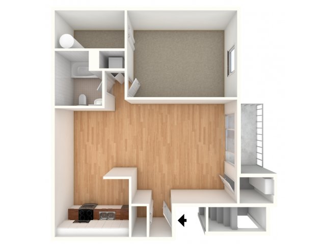 One bedroom floor plan - Summit Trace Apartments