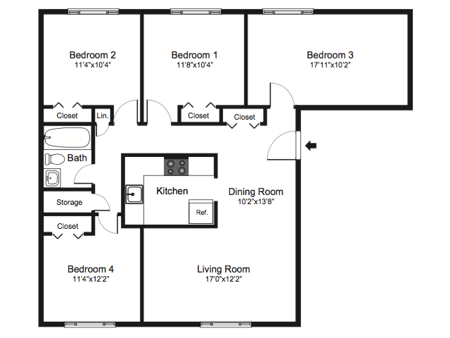 Four Bedroom - Mayflower Crossing Apartments