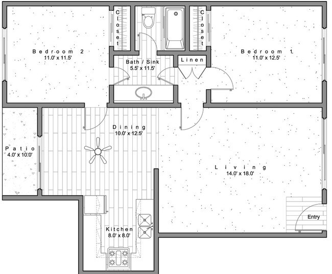 2BR/1BA - Villa Capri Apartments