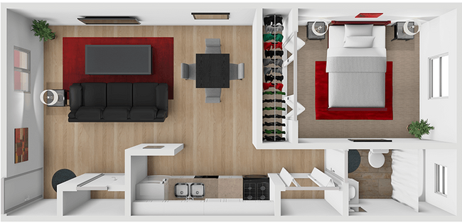 Floorplan - Federal Terrace Apartments