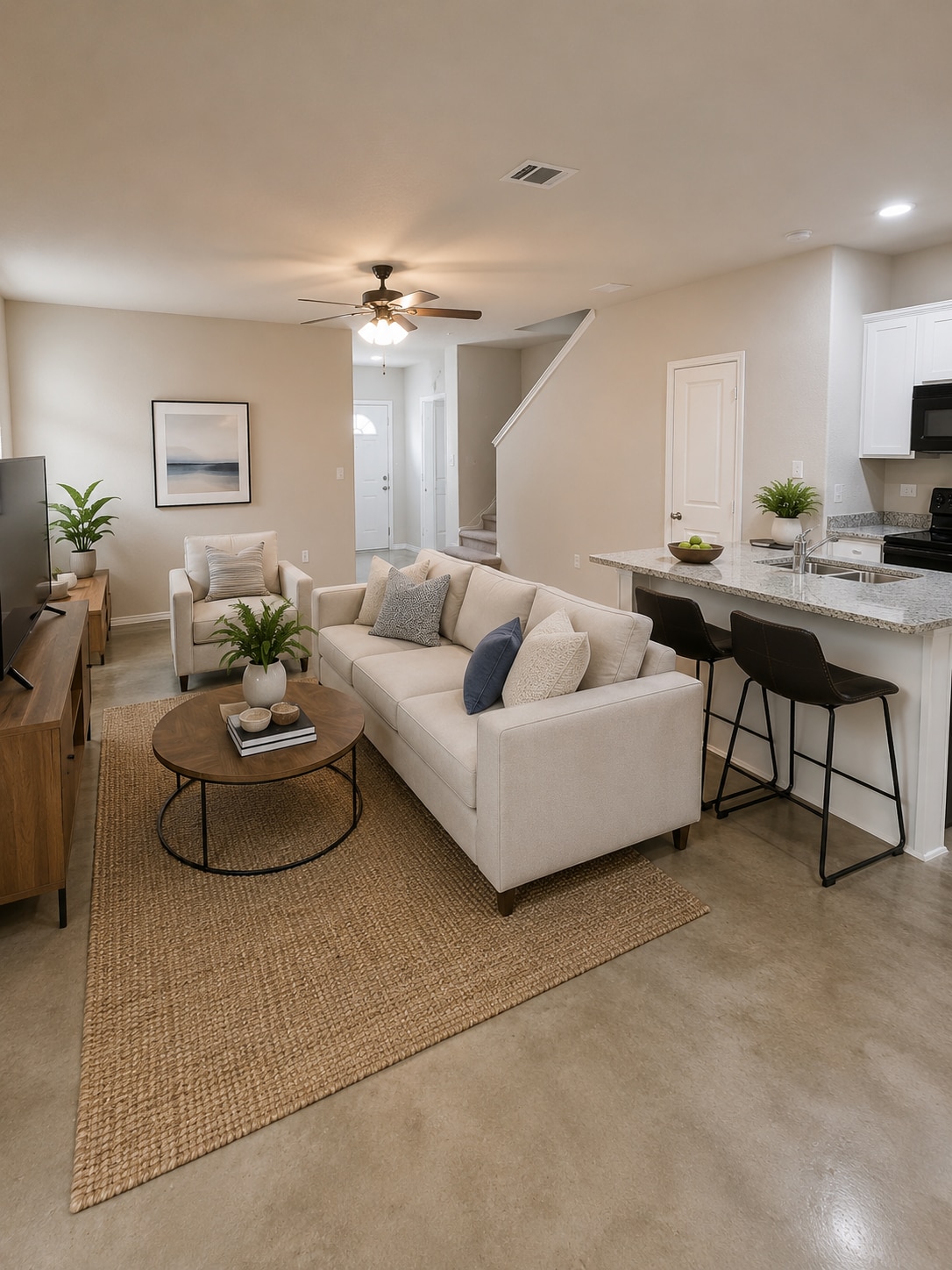 Living Room: virtually staged - 7239 Converse Ridge Ln