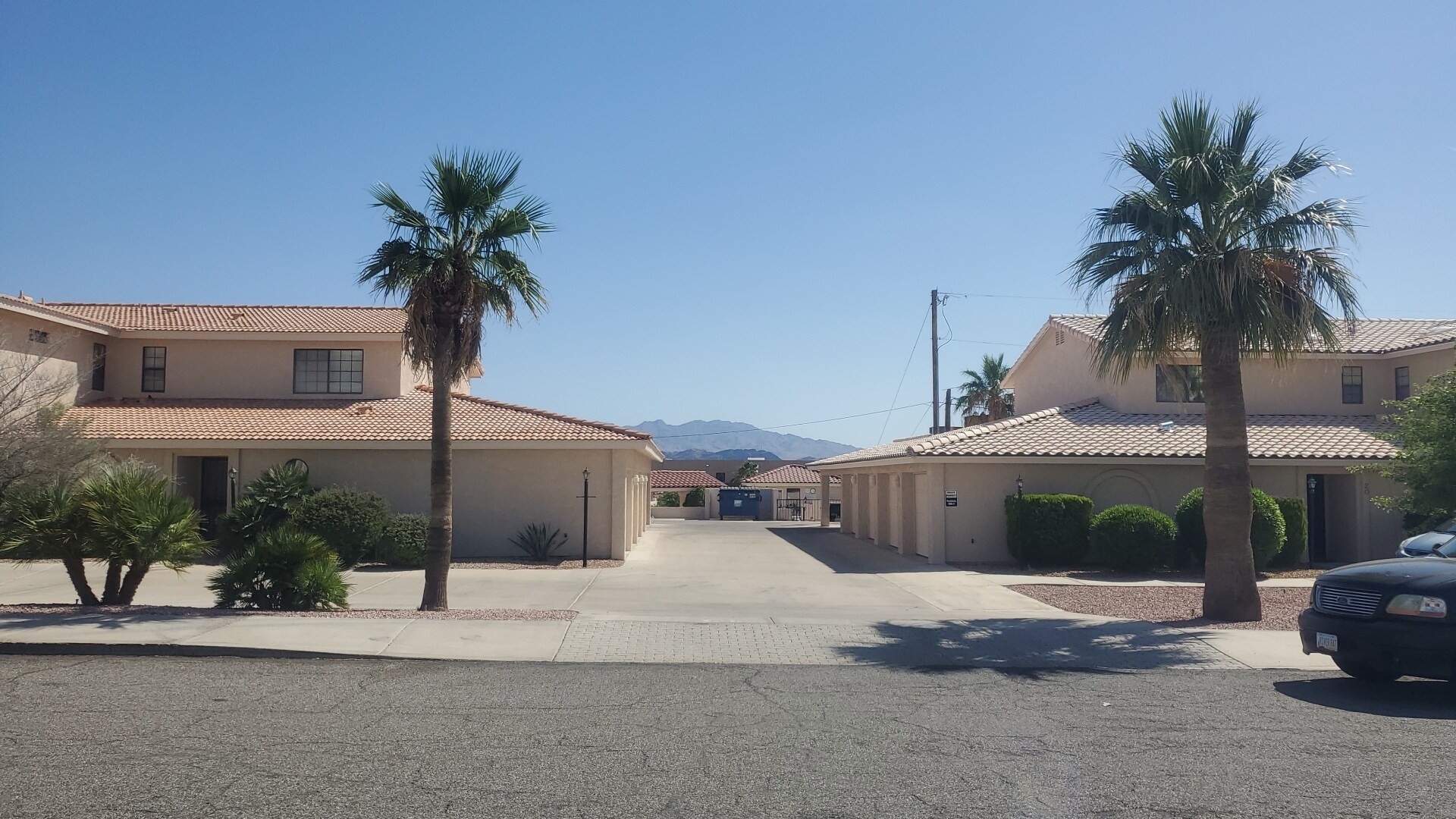 View of entrance to condo from Injo Dr. Unit is located on the right as you enter - 2095 Mesquite Ave