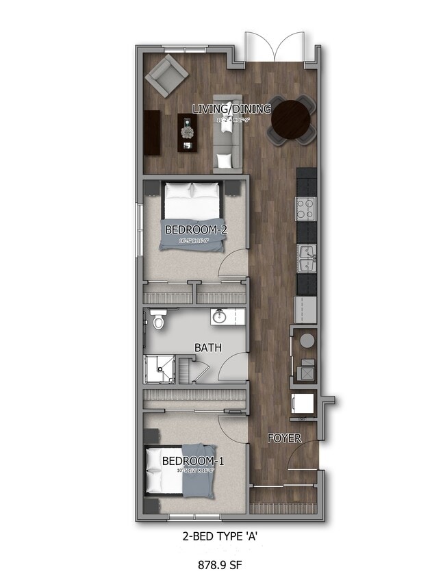 2 Bed 1 Bath - Oak Shore Commons