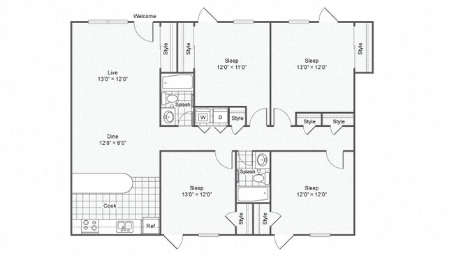 Floorplan - The Hub at Baton Rouge