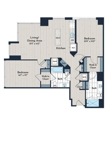 2B-4 Floor Plan - Meridian 2250 at Eisenhower Station