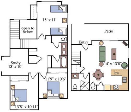 3BR/2BA - Fountain Circle Townhomes