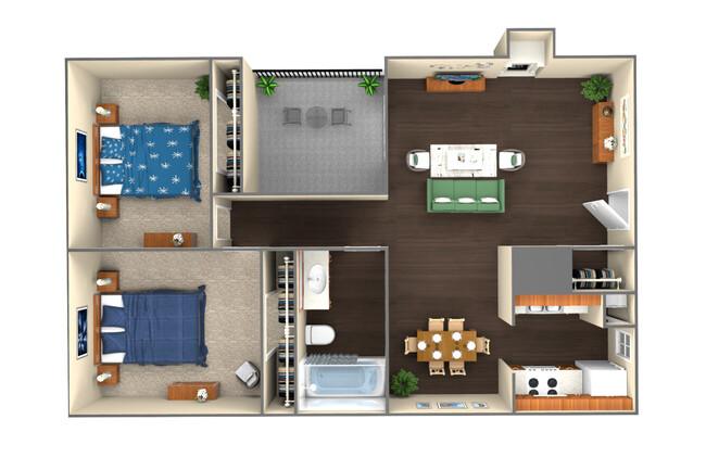 2-Bedroom/1-Bathroom - Landmark Apartment Homes