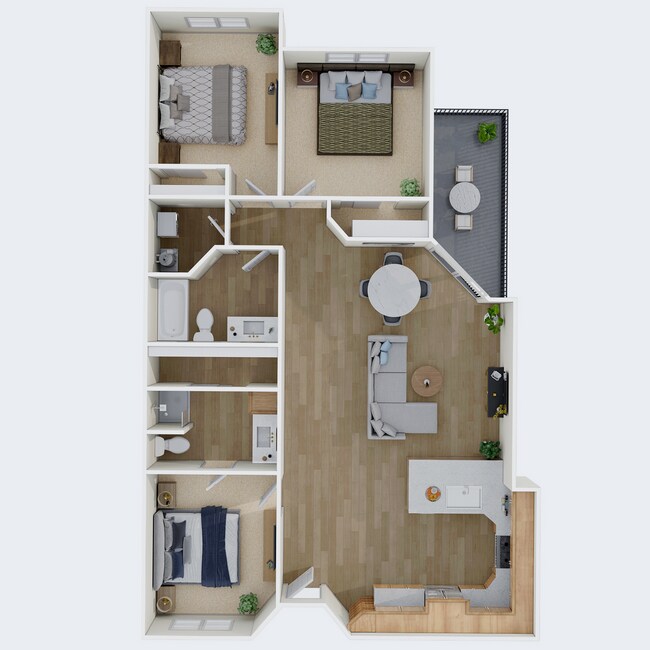 Fredrick Floor Plans - 3 Bedroom - The Cleo Tempe
