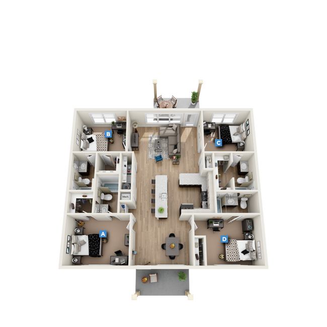 D1: 4BD | 4BA | 1695 SF - The Retreat at Tampa