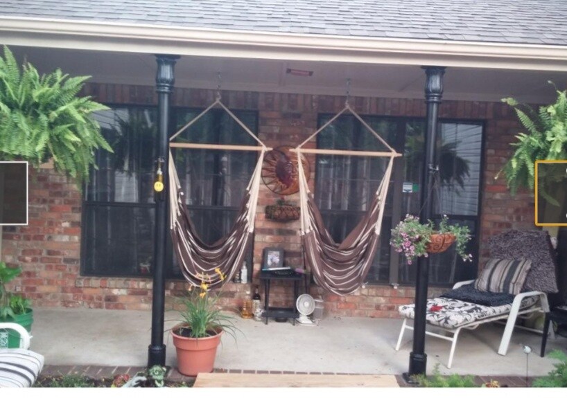 Front patio with koi pond. - 303 Laurel Hill Dr