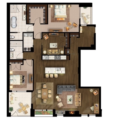 2BR/2BA - The Walnut