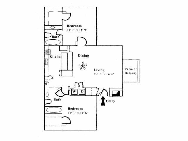 2BR/2BA - Wooded Creek