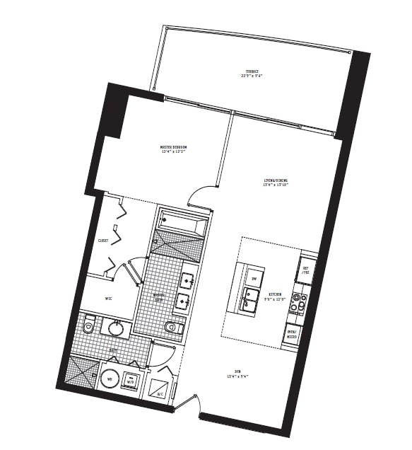 1BR/2BA - 900 Biscayne