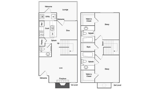 2 BR x 2.5 BA with W/D - C Floorplan - ReNew Andrews