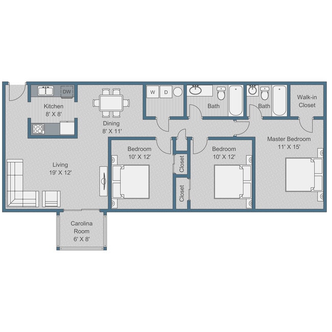 Floorplan - Sterling Bluff Apartments