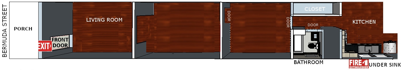 Classic shotgun layout (bedrooms flow through one another) - 527 Bermuda St