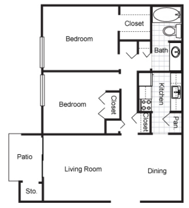 2BR/1BA - Southfield Apartments