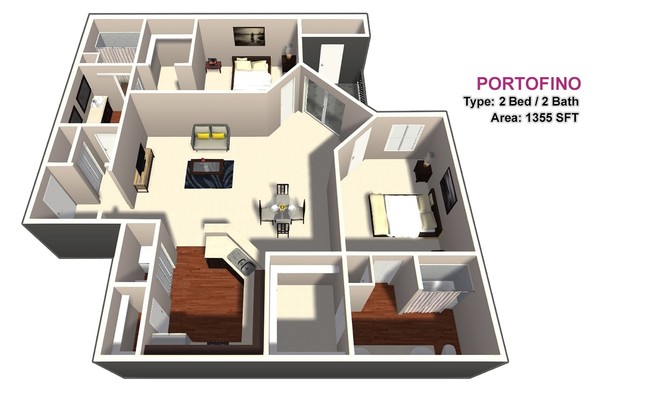 2 BED / 2 BATH - Portofino at Las Colinas